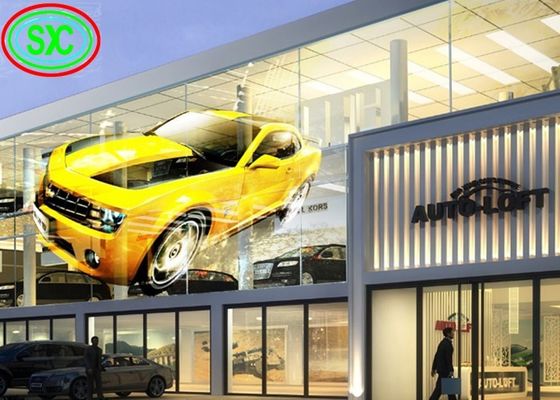 P3.91-7.82 透明 LED ガラス壁ディスプレイ 5000cd/m² 160° 視野角