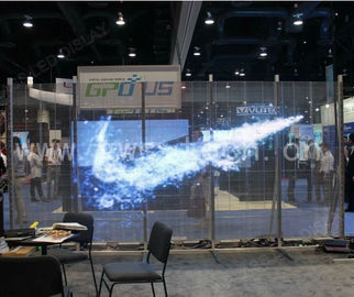 スリムP1.25透明ガラスLEDディスプレイ,LEDメッシュスクリーン ピクセル密度 25600ピクセル/平方メートル