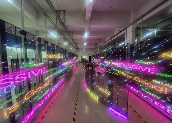 ショッピングモール 屋外 フルカラー 防水 P3.91-7.82 メッシュ 透明 LED スクリーン