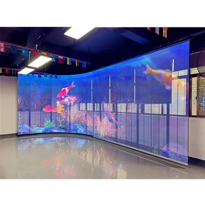 ショッピングモール 屋外 フルカラー 防水 P3.91-7.82 メッシュ 透明 LED スクリーン