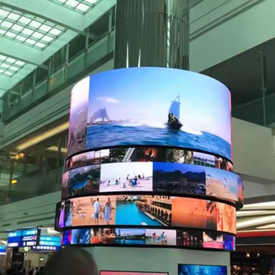 P3.91 360° 屋外 フルカラー コラム スフィア LED ディスプレイ 画面 建物 掲示板