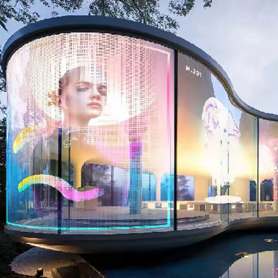 軽量0.2KG/PC 透明LEDスクリーン、SMD2121 LEDタイプ、G7.82-7.82性能