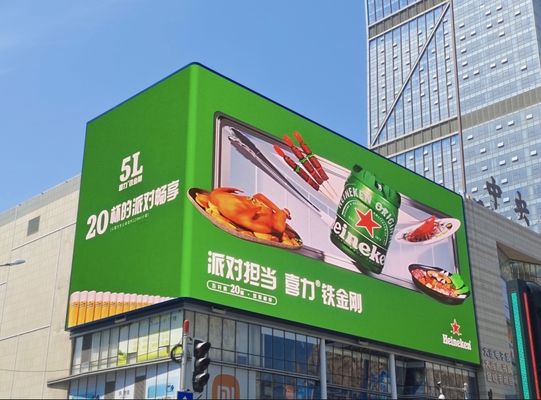 屋外ビデオ広告用のカスタマイズされた画面サイズと5500輝度屋外フルカラーLEDディスプレイ
