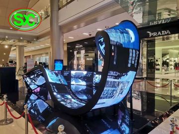 P4.81 室外用 柔軟な LED 型 鋳型 アルミ ケース SMD2525 1R1G1B 5000 ニット 亮度