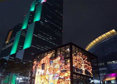 屋外防水フルカラー透明LED画面 HDP6 ガラス壁広告画面