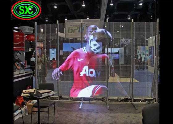 P3.91-7.82 フルカラー透明LEDスクリーン 1000x1000mm ガラスディスプレイ