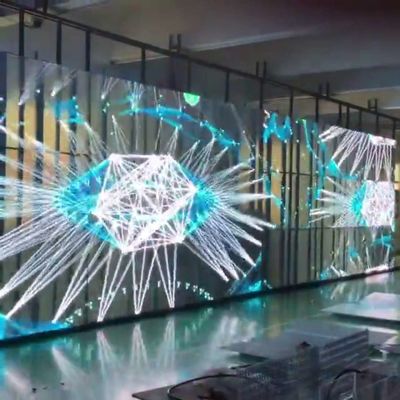 P3.91-7.82 フルカラー透明LEDスクリーン 1000x1000mm ガラスディスプレイ