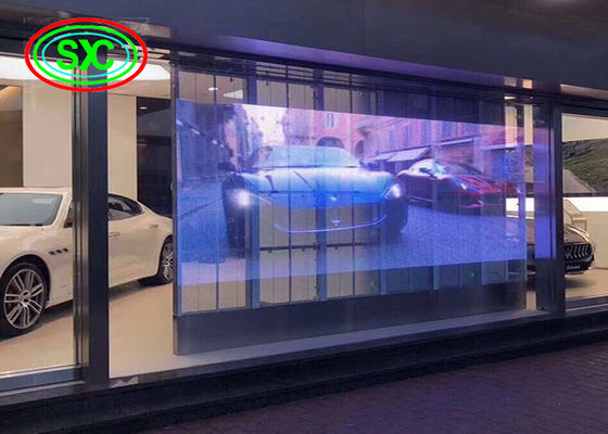 透明LEDスクリーン 室内 P3.9-7.8 フルカラー SMD カーブド LED ビデオ ウォール ガラス 展示用