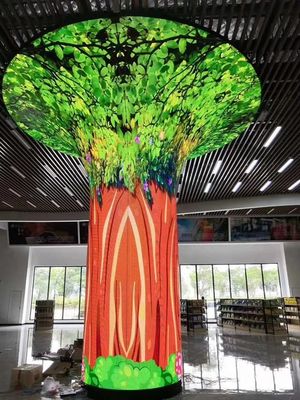 曲げられたP4.81 6500cdの明るさの段階LEDは500mm*500mmのキャビネット1R1G1B、3840hzをリフレッシュ レート、Novastarのcontorlを選別する