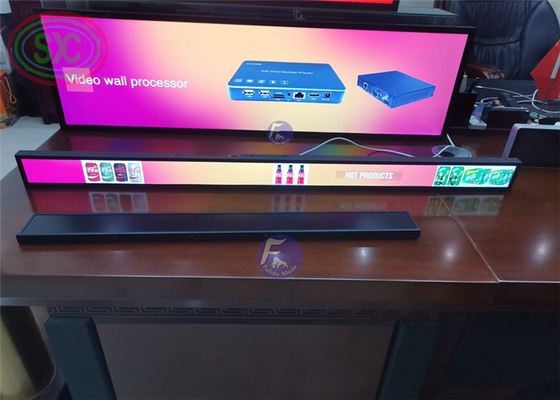 P1.875 LED棚下スクリーン 900x60mm 800cd/㎡ 屋内ディスプレイ