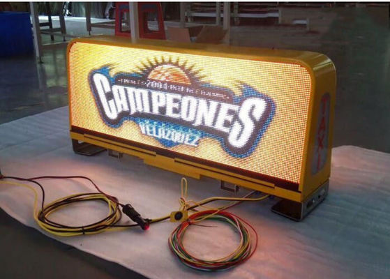 防水車用LEDサインディスプレイ 屋外フルカラータクシー屋根画面 双面