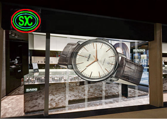 屋内ショッピングモール エレベーター 宝石店 広告 P3.91 透明なLED画面