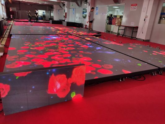 屋内屋外 P4.81 フルカラー LED ダンスフロアパネル 1000x500mm 3年保証