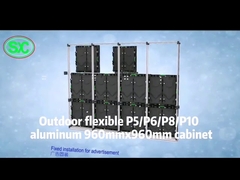 屋外 LED スクリーン フレキシブル P5 P6 P8 P10 アルミニウム 960mmx960mm キャビネット